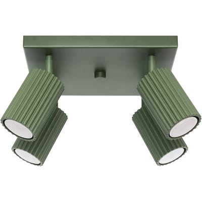 Sollux Lighting Plafondlamp Karbon - GU10 - olijfgroen - aluminium - 16.5x25x25cm