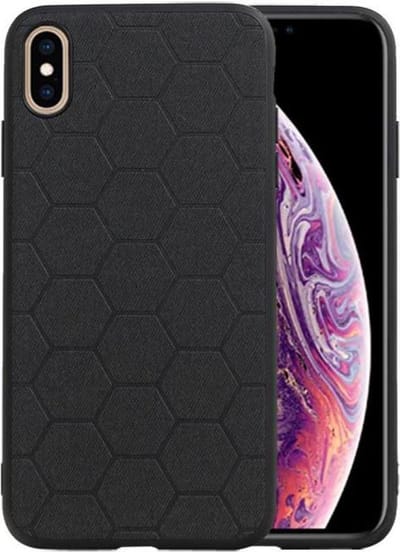 Hexagon Hard Case - Telefoonhoesje - Backcover Hoesje - achterkant hoesje - Geschikt voor iPhone XS Max - Zwart