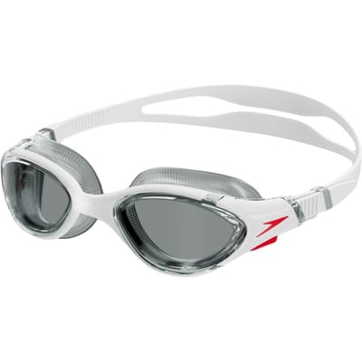 Speedo Heren Biofuse zwembril (Wit/Rood/Rook)