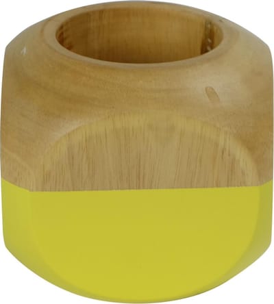 Fine Asianliving Japandi Kaarshouder Mangohout Handgemaakt Geel D11xH11cm