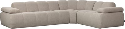 WOOOD Mojo Hoekbank Rechts - Bouclé - Beige Melange - 74x310x230