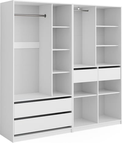 Vicco Elmo Garderobekast – 200 x 200 cm Set van 2 Wit