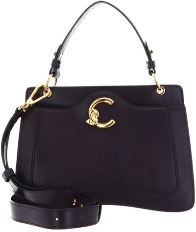 COCCINELLE Leren handtas schoudertas C-Me Calf Smooth Handbag Grained Leather Prune donkerpaars