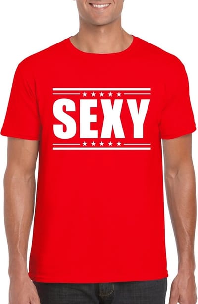 Sexy t-shirt rood heren S