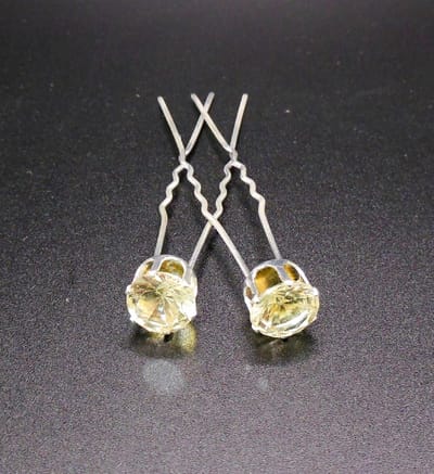 Haarpinnen diamant geel