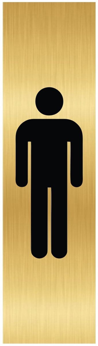CombiCraft deurbordje Heren pictogram in goud met tape - 165 x 45 mm