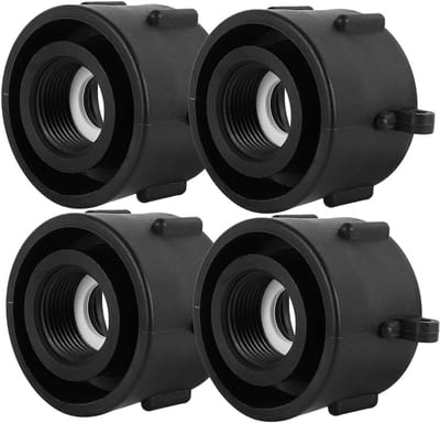 4-delige IBC Adapter Set voor 60mm Grof Draadsysteem naar BSP 1 Inch - Tankadapter, Slangconnector en Pijpverbinder voor Wateropvang en Regenwaterbeheer
