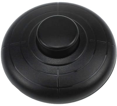 Ronde Voet Schakelaar - Drukswitch - 250 V/2 A - Kabelschakelaar - Voor 2 of 3-Core Kabels - Voor Vermogen Kabels en Aansluitkabels - Matte Zwart - Diameter 65 mm