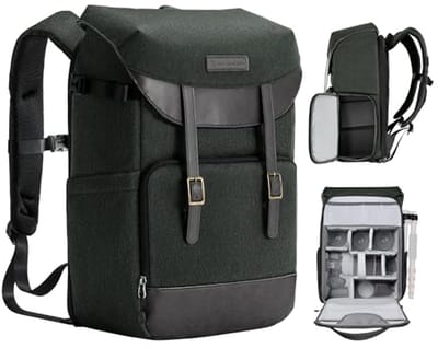 Camera Backpack voor Fotografen - Multifunctionele Rugzak met Laptop Compartment en Regenhoes