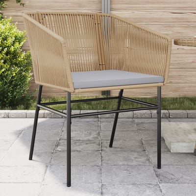 vidaXL - Tuinstoelen - 2 - st - met - kussens - poly - rattan - bruin