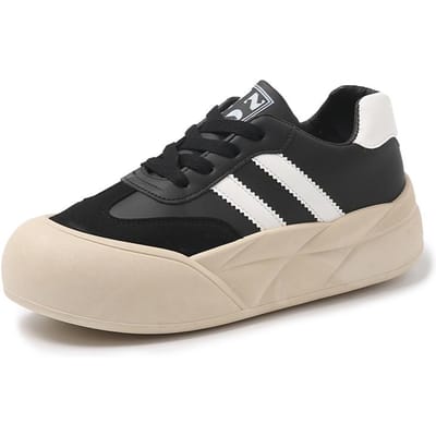 Mode Gemengde Kleur Sneakers voor Dames Casual Zachtzool Veterschoenen Vrouw Antislip Joggen Gevulkaniseerde Schoenen D458 41 black