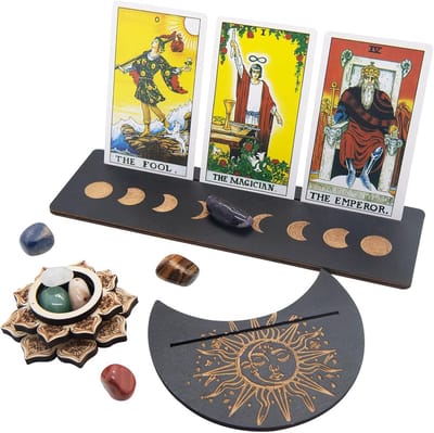 Houten Tarot Kaarthouder Set voor Tarotkaarten en Waarzeggerij Decoratie
