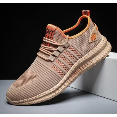 Baskets pour Hommes Haute Qualité Chaussures de Course Casuelles pour Hommes Confort Respirant Extérieur Basket Teniss Chaussures de Sport Mâle 47 beige
