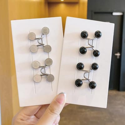 Dames Broche Set Taille Strakker Makende Broches Voor Dames Rok Broek Jeans Verstelbare Taille Clip Metalen Spelden Kleding Accessoires gray