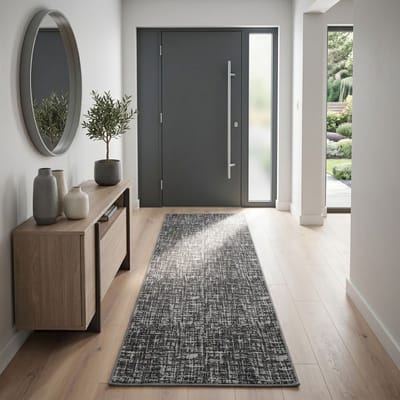 Floordirekt Tapijtloper Tessaro - Moderne Antislip Loper voor Hal, Keuken & Entree - Antraciet - 80 x 100 cm - Onderhoudsvriendelijk & Duurzaam - Diverse Kleuren & Maten