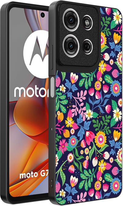 Smartphonica Telefoonhoesje Geschikt voor Motorola Moto G75 met bloemen opdruk - TPU backcover case flower design geschikt voor Motorola Moto G75