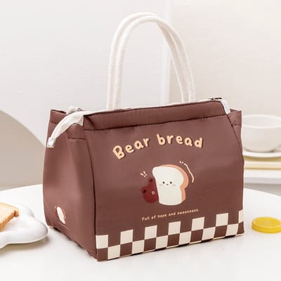 Leuke draagtas - Geïsoleerde lunchtas - Geïsoleerde tas - Perfect voor strand en kamperen - Compact en elegant - Preppy stijl - Met berenprint