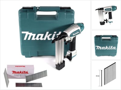 Makita AF 506 perslucht-klemnagelmachine 15-50 mm 4,3-8,3 bar + 5000x klemnagels 32 mm gegalvaniseerd + koffer