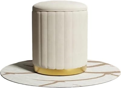 Kaptafelkruk Opbergruimte - Voetenbankje Flanel - Extra Zitplaats - Opvouwbaar Ontwerp - 10x10x10 mm - Basic Beige
