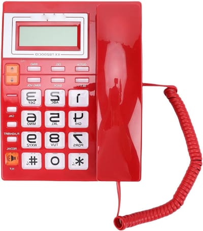 Vaste Telefoon met Snoer - Huistelefoon Analoge Telefoon - Thuis Bellen - Grote Knoppen Display - Niet gespecificeerd - Rood