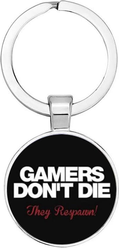 Akyol - Gamers don't die Sleutelhanger - gamer - echte gamers - leuke cadeau voor iemand die houdt van gamen - verjaardagscadeau - kado - gift - 2,5 x 2,5 CM