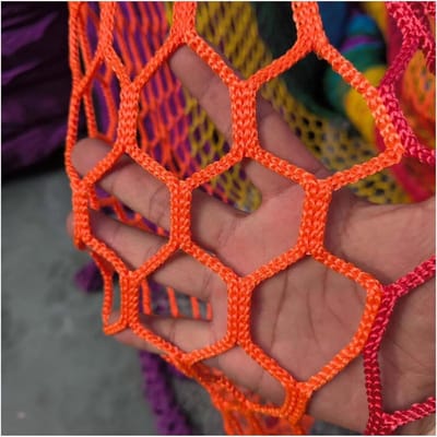 Veiligheidsnet Speeltuin - Touw Net - Val Beveiliging - Weerbestendig Polyester - 45 cm Maaswijdte - Oranje
