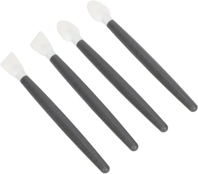 Siliconen Wattenstaafjes - Make-up Tools - Nauwkeurig Reinigen - Vezelvrij Design - 4 Stuks - Zwart