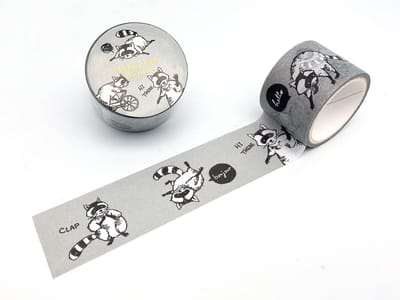 2 rollen Washi tape 28mm - Raccoon