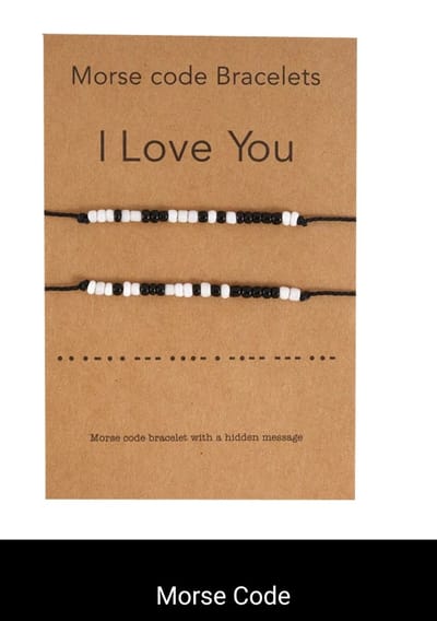 Set van 2 Morse Code Vriendschapsarmbanden - 'I Love You' - Verstelbaar & Unisex
