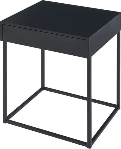 Bijzettafel Rautjärvi met lade 50x43x41 cm zwart mat