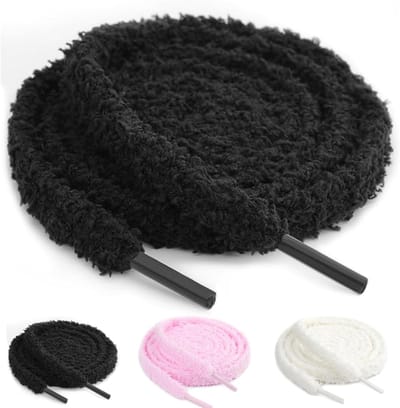Fluffy Pluche Veters voor Sneakers en Sportieve Schoenen, Elastische Veters voor Dames, Kinderen en Atleten, Ideaal als Vervanging