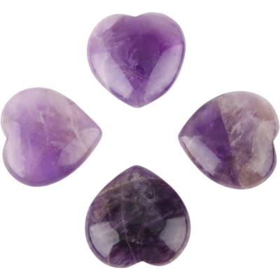 Natural Crystal Healing Stone Love Heart shape Fluorite Gemstone Home Decor(Amethyst) gray