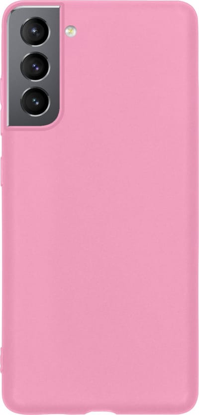 Hoes - Geschikt voor Samsung Galaxy S21 FE - Sterk & Shockproof - Hoesje Cover - Siliconen Case - Lichtroze
