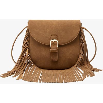 High-end Retro Frosted Kwastentas Nieuwe Stijl Modieuze Veelzijdige Zadeltas Trendy Dames Eén Schouder Crossbody Tas brown