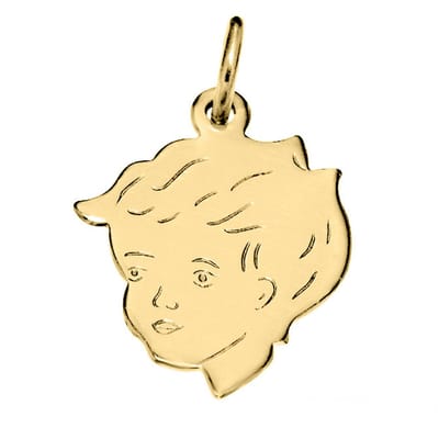 Juwelier Zwartevalk 8 karaat jongens kinderkopje hanger - 14.101.166/8K