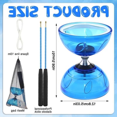 Jongleer Diabolo - Behendigheidsspel - Buiten Sport - Met Kogellagers - 10m Touw - Blauw