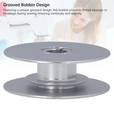 Naaimachine Jumbo Spoel Roestvrij Staal 32mm 0867150560 Gegroefde Metalen Spoel Vervanging voor gray