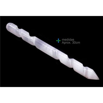 Seleniet staaf spiraal 30cm. - Massagestaaf Seleniet - Selenite Wand