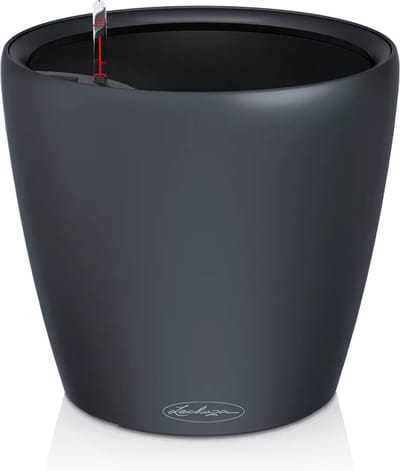 LECHUZA CLASSICO Color LS 28 - Plantenbak - met uitneembare binnenbak - met bewateringssysteem - ALL-IN-ONE set met LECHUZA-PON - satijnmat - leisteengrijs