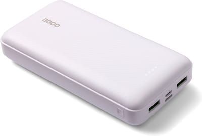 OOQE PowerCharge 3 - Powerbank 20000 mAh - 22,5W Snellader voor iPhone, Samsung en meer - Inclusief Waterdicht Opbergzakje - USB-C, USB-A en Micro USB – Anti Slip en Anti Kras – Geschikt voor Laptop en Tablet - 3 Apparaten Tegelijk Opladen - Wit