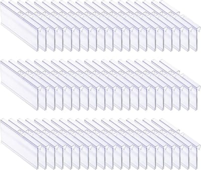 Pack van 60 Transparante Plastic Labelhouders voor Prijslabels, Ideaal voor Winkelrekken en Producten (6 cm x 4.2 cm)