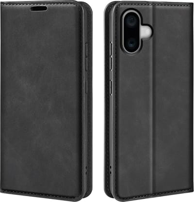MobyDefend Hoesje - Geschikt voor iPhone 16 Plus - Luxe Wallet Bookcase (Magnetische Sluiting) - Zwart