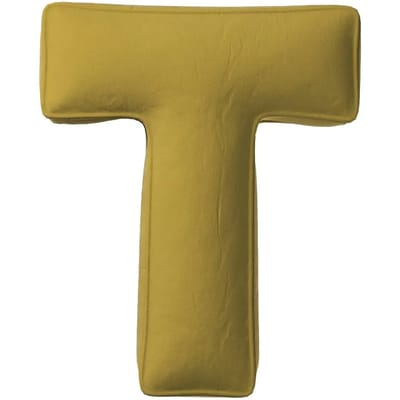 Kussen letter t Yellow Tipi Posh Velvet