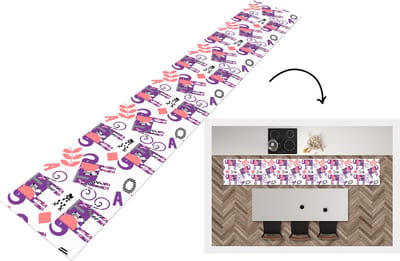 Keukenloper - Loper keuken - Olifanten - Bladeren - Paars - Patroon - 300x50 cm - Keukenloper vinyl