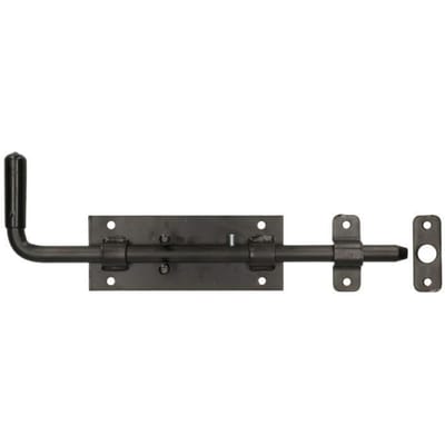 KOTARBAU® Grondgrendel, Verzinkt en Gepoedercoat Staal, 320 mm, Zwart, Bodemschuif, Links Rechts, Deurslot, Met Rubberen Greep, Grendel, Valgrendel