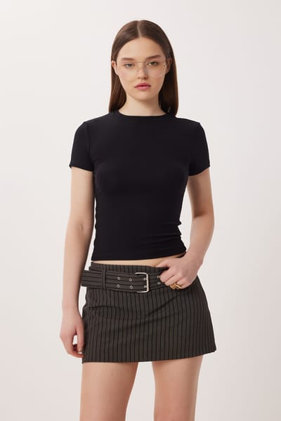 Slim Fit Crew Neck Crop 2-Pack T-Shirt