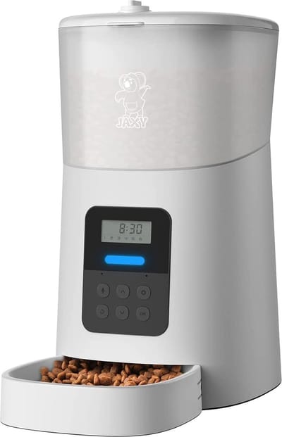JAXY Voerautomaat - Automatische Voerbak Kat en Hond - Voerdispenser - Voerinhoud 6L - White