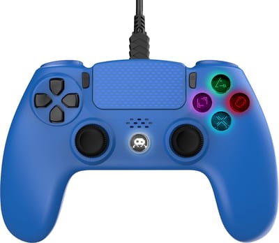 Freaks and Geeks Controller - Verlichte Knoppen - Vibratie - Touchpad - 3.5mm Jack - Blauw - PS4