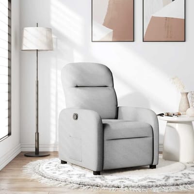 vidaXL - Fauteuil - verstelbaar - stof - wolk - grijs