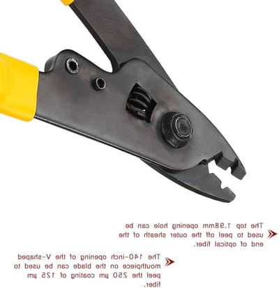 Optische Vezel Striptool voor FTTH, Geschikt voor Elektrische en Huishoudelijke Toepassingen, Twee Poorten, Ideaal voor Onderhoud en Reparatie van Glasvezelkabels
